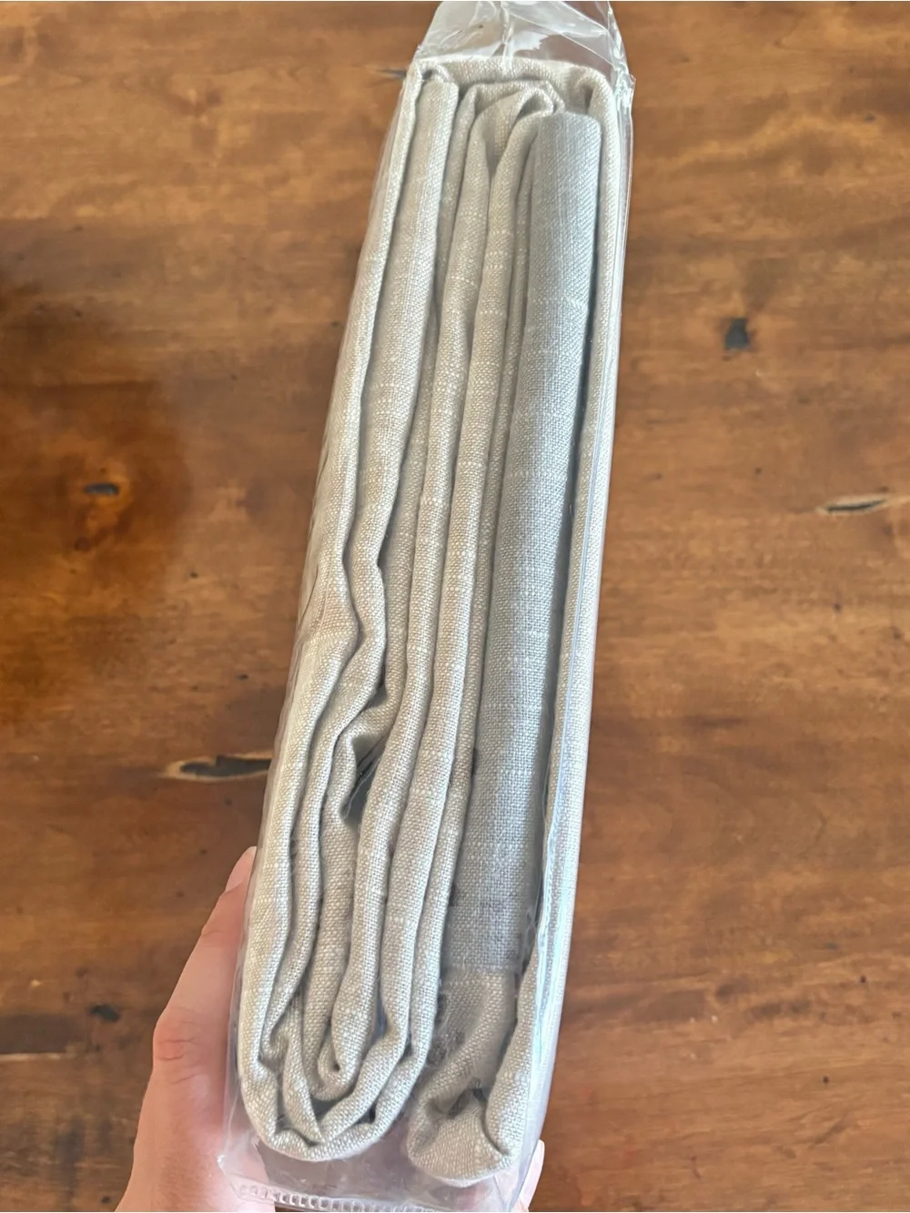 Pottery Barn Emery Bordered Drape - Grommet Oatmeal Gray 50”x96”